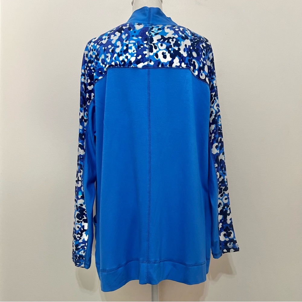 NWOT Isaac Mizrahi Live Soho Baby French Terry Open Front Cardigan Cruise Resort - Picture 8 of 12